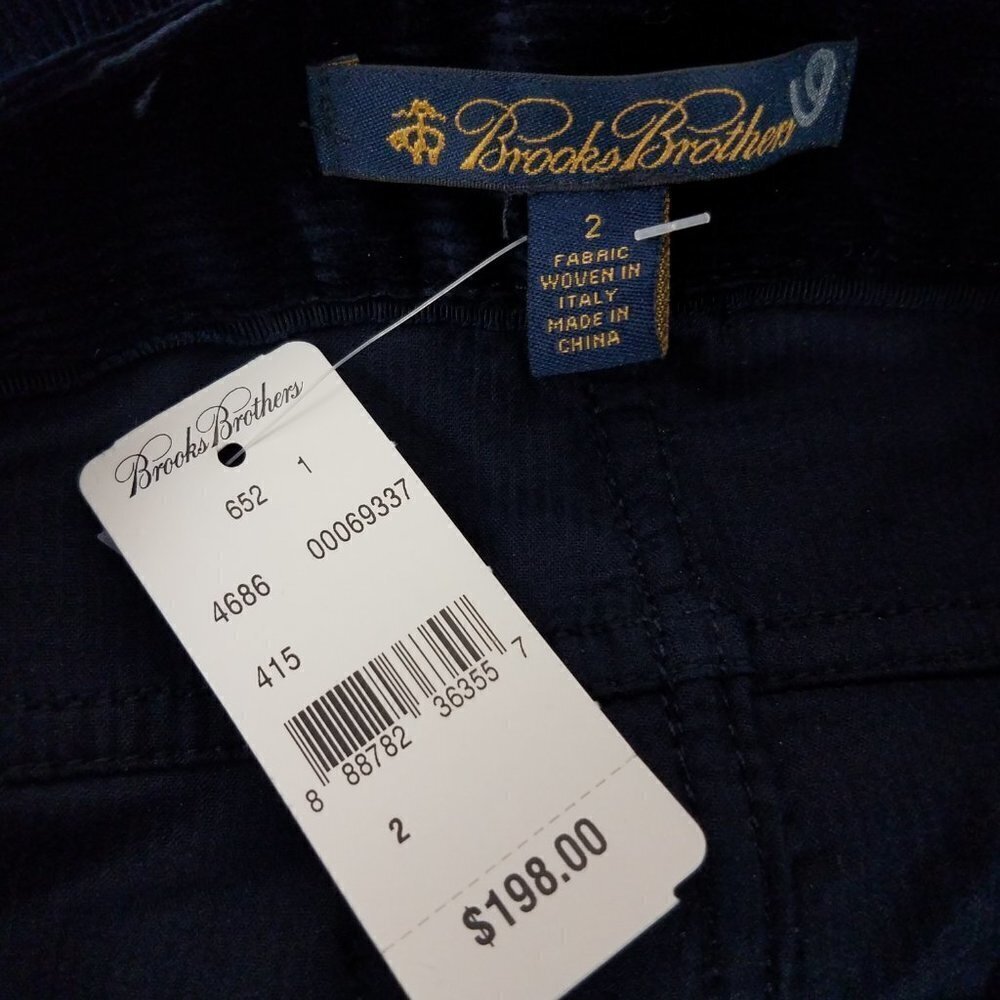 NWT Brooks Brothers Corduroy Pants Straight Blue Womens 2 Preppy Work Casual - Picture 5 of 8